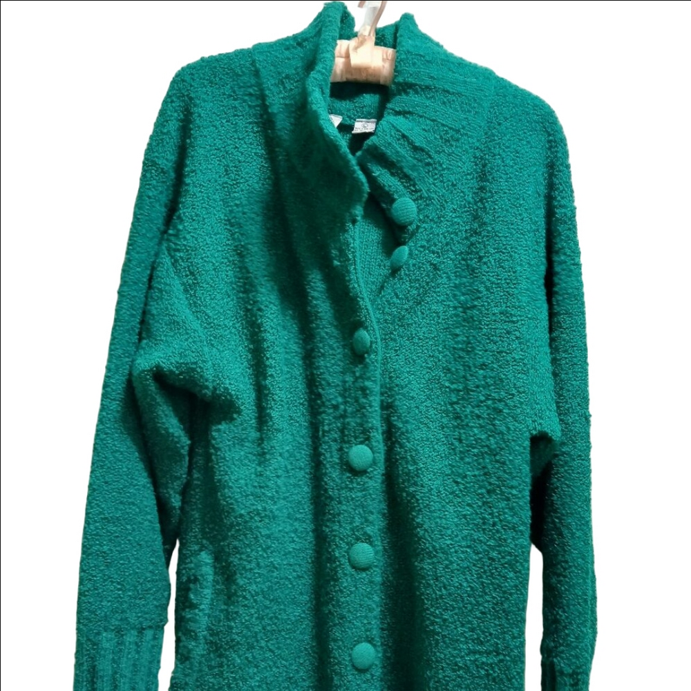 Jason Maxwell Emerald Green Long Cardigan Sweater Size L